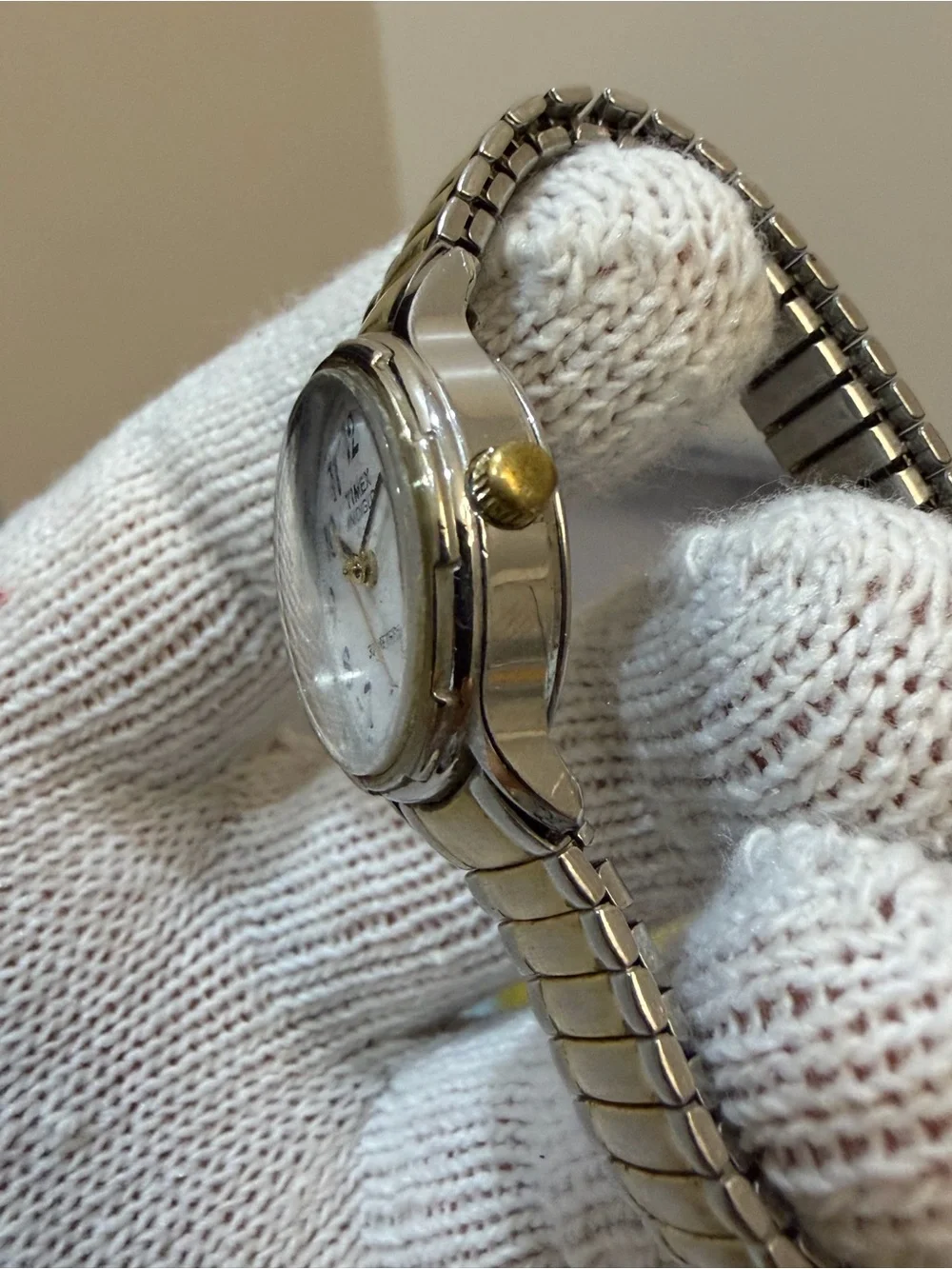 Vintage Timex Indiglo Women's Easy Reader Two-Tone Expansion Band Watch H9